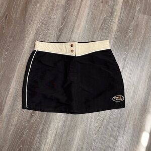 RARE “ Global warming “ Black and Cream Mini Skirt